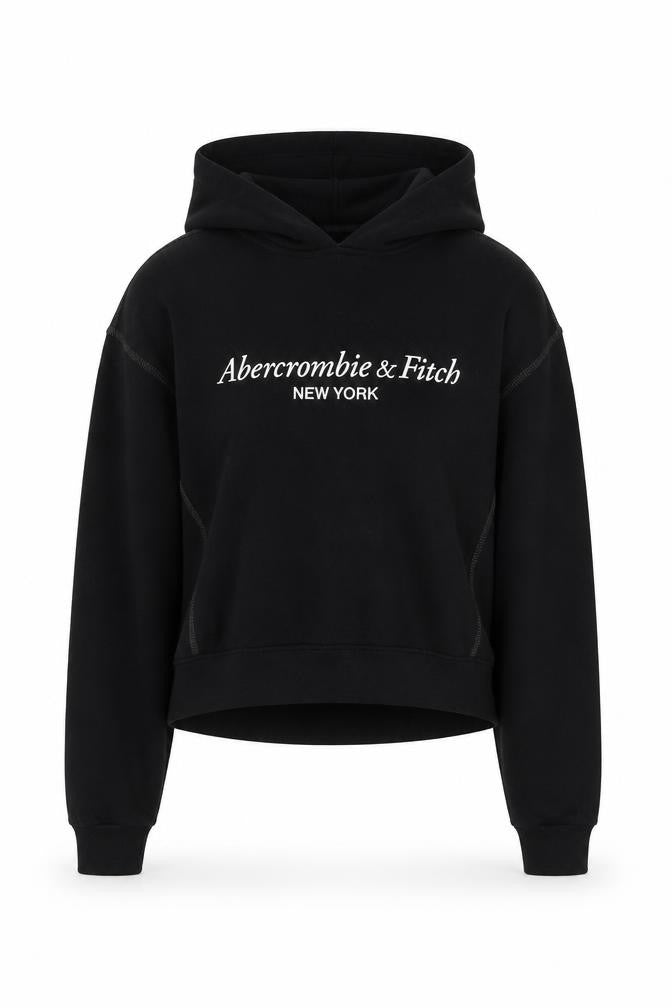Abercrombie & Fitch Women’s Black S Logo Hooded Pullover Hoodie