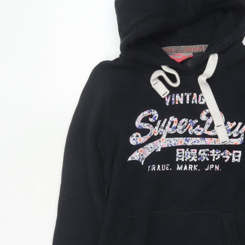 Superdry Women’s Black S Vintage Floral Logo Pullover Hoodie