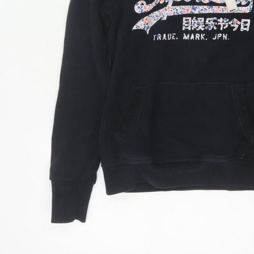 Superdry Women’s Black S Vintage Floral Logo Pullover Hoodie