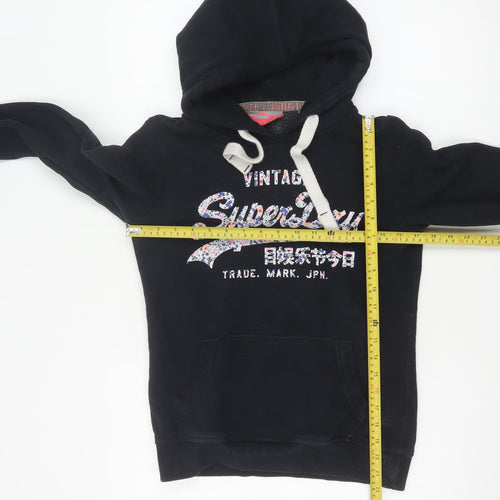 Superdry Women’s Black S Vintage Floral Logo Pullover Hoodie