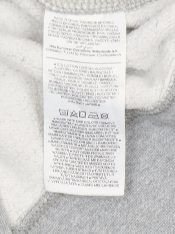 Nike Men’s Grey Small Pullover Crew Neck Logo Sweatshirt