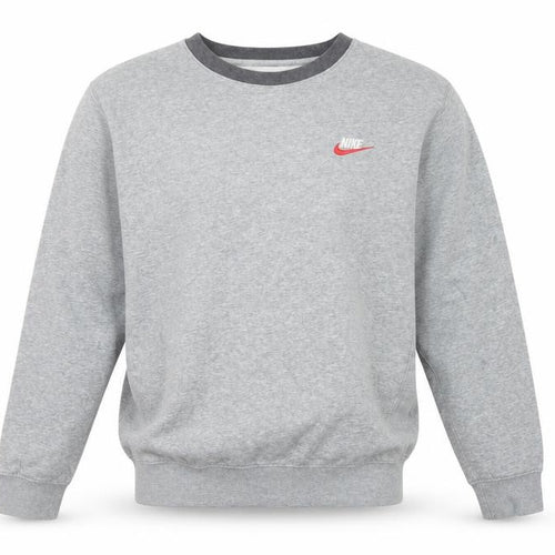 Nike Men’s Grey Small Pullover Crew Neck Logo Sweatshirt
