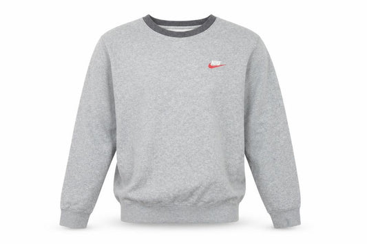 Nike Men’s Grey Small Pullover Crew Neck Logo Sweatshirt