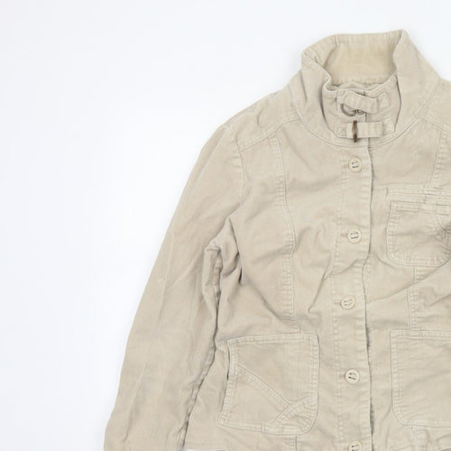 Wallis Women’s Beige UK 10 Corduroy Button Up Collared Jacket