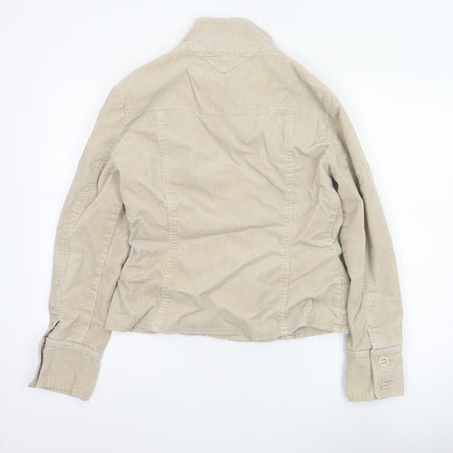 Wallis Women’s Beige UK 10 Corduroy Button Up Collared Jacket