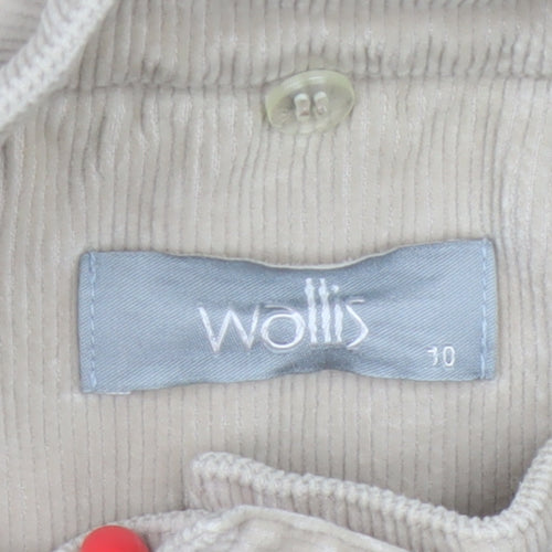 Wallis Women’s Beige UK 10 Corduroy Button Up Collared Jacket