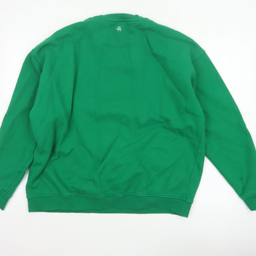 4th Reckless Men's Green M Paris Crew Neck Pullover Sweatshirt Logo