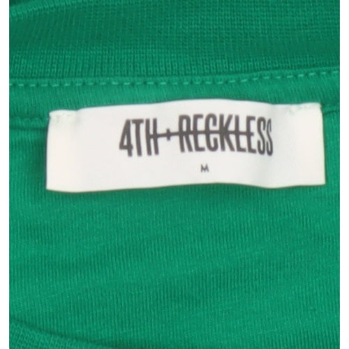 4th Reckless Men's Green M Paris Crew Neck Pullover Sweatshirt Logo