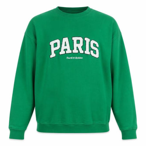 4th Reckless Men's Green M Paris Crew Neck Pullover Sweatshirt Logo