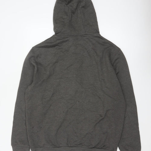 Ellesse Men’s Grey L Full Zip Hoodie Logo Cotton Blend Pockets