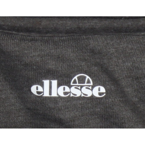 Ellesse Men’s Grey L Full Zip Hoodie Logo Cotton Blend Pockets