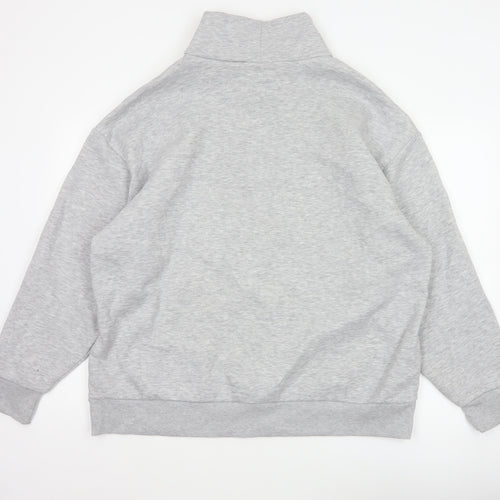 ASOS Design Women Grey M WCA High Neck Logo Pullover Sweatshirt
