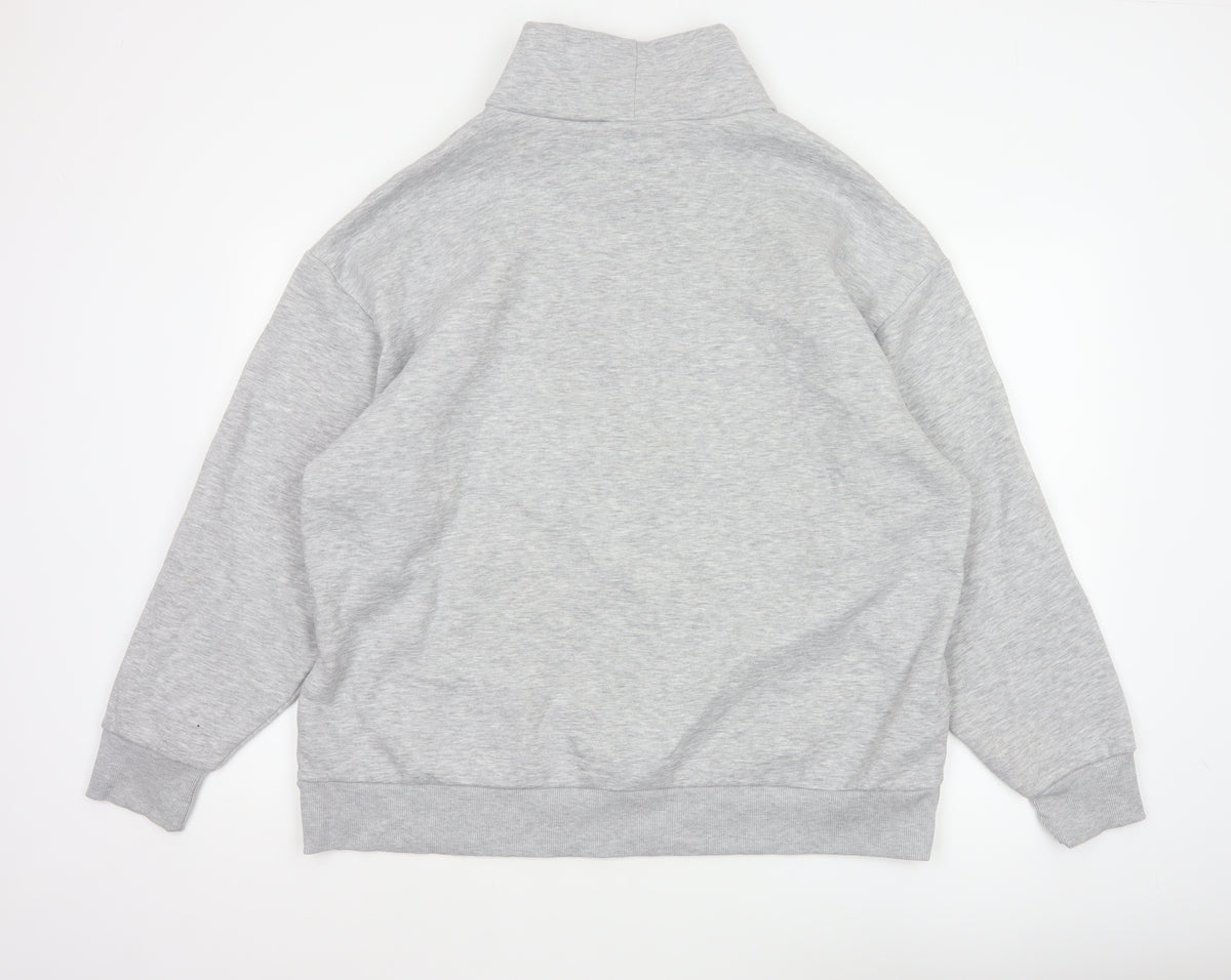 ASOS Design Women Grey M WCA High Neck Logo Pullover Sweatshirt