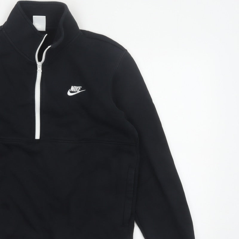 Nike Men’s Black M 1/2 Zip Pullover Sweatshirt Logo High Neck