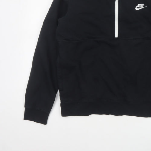Nike Men’s Black M 1/2 Zip Pullover Sweatshirt Logo High Neck
