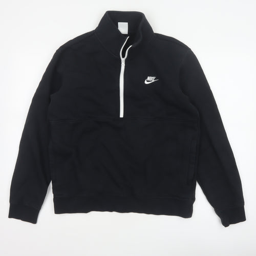 Nike Men’s Black M 1/2 Zip Pullover Sweatshirt Logo High Neck
