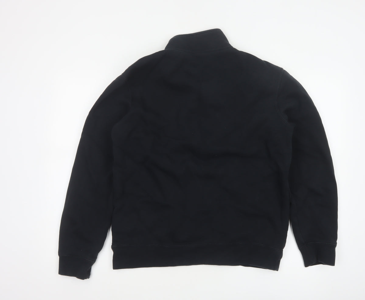 Nike Men’s Black M 1/2 Zip Pullover Sweatshirt Logo High Neck