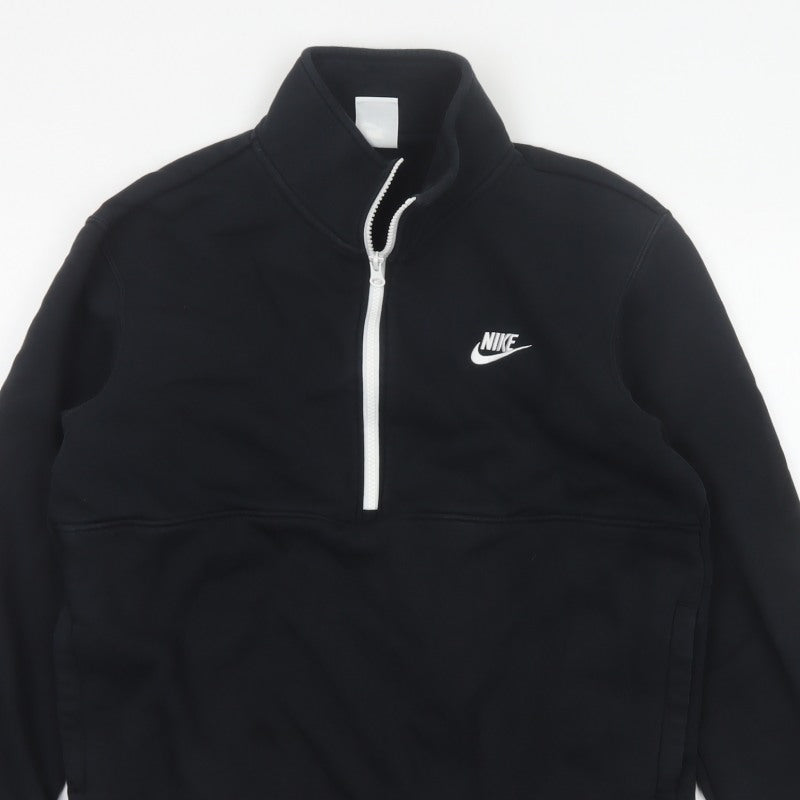Nike Men’s Black M 1/2 Zip Pullover Sweatshirt Logo High Neck