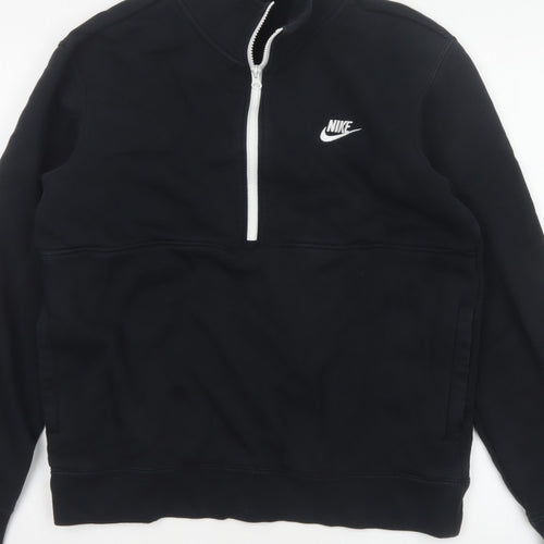 Nike Men’s Black M 1/2 Zip Pullover Sweatshirt Logo High Neck