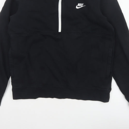 Nike Men’s Black M 1/2 Zip Pullover Sweatshirt Logo High Neck
