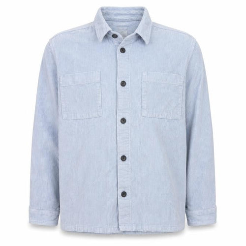 Marks and Spencer Men Blue 2XL Corduroy Overshirt Button-Up