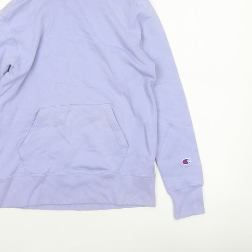 Champion Women’s Purple Small Pullover Hoodie Logo Pocket Drawstring