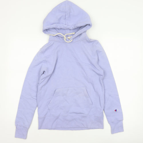 Champion Women’s Purple Small Pullover Hoodie Logo Pocket Drawstring