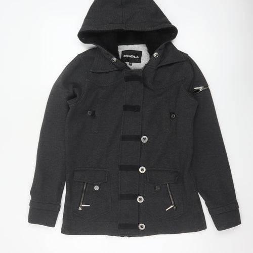 O'Neill Women’s Black Size 12 Hooded Full Zip Fleece Sweatshirt Jacket