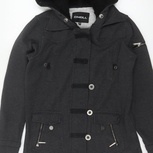 O'Neill Women’s Black Size 12 Hooded Full Zip Fleece Sweatshirt Jacket