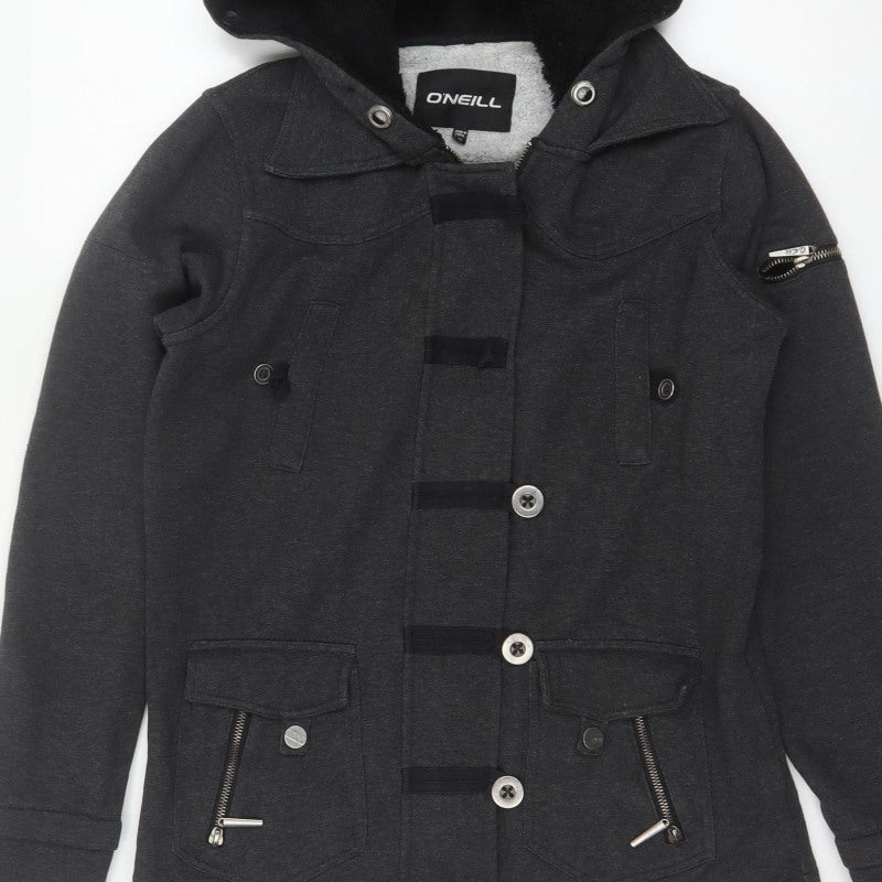 O'Neill Women’s Black Size 12 Hooded Full Zip Fleece Sweatshirt Jacket
