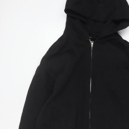 River Island Men’s Black XL Full Zip Hooded Cotton Blend Hoodie