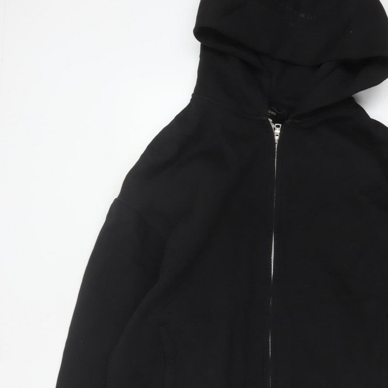 River Island Men’s Black XL Full Zip Hooded Cotton Blend Hoodie