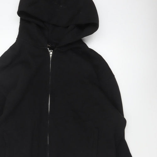 River Island Men’s Black XL Full Zip Hooded Cotton Blend Hoodie