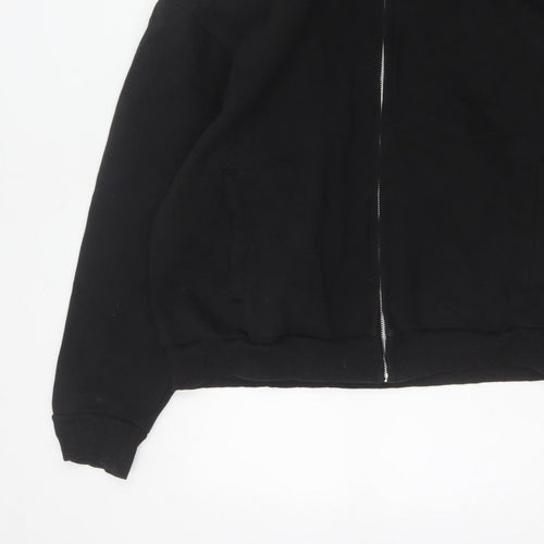 River Island Men’s Black XL Full Zip Hooded Cotton Blend Hoodie