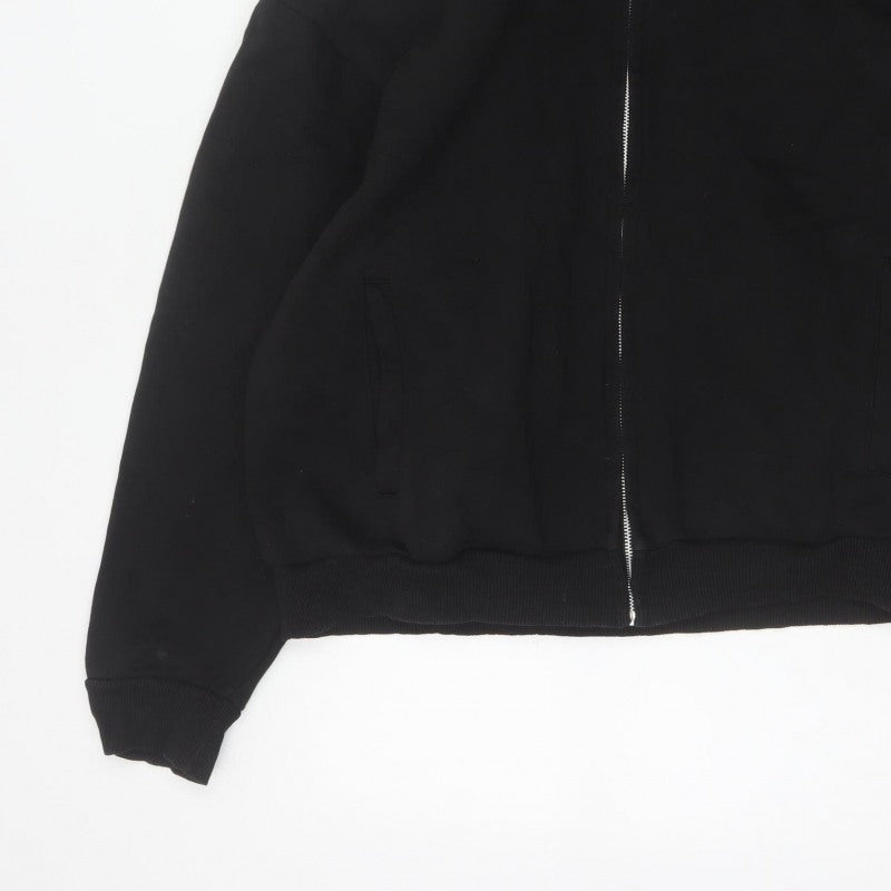 River Island Men’s Black XL Full Zip Hooded Cotton Blend Hoodie