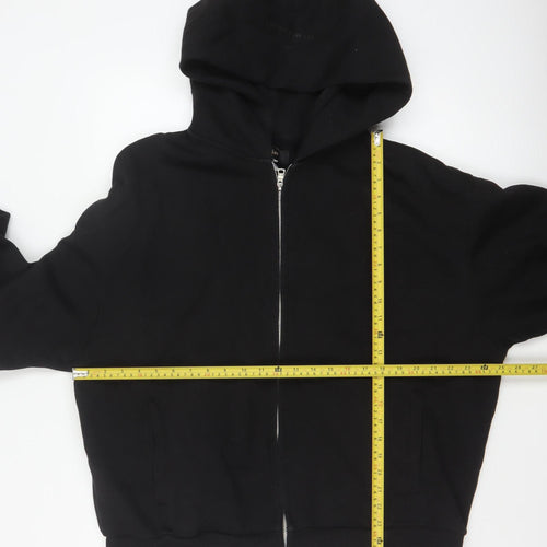 River Island Men’s Black XL Full Zip Hooded Cotton Blend Hoodie