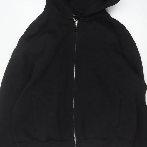 River Island Men’s Black XL Full Zip Hooded Cotton Blend Hoodie