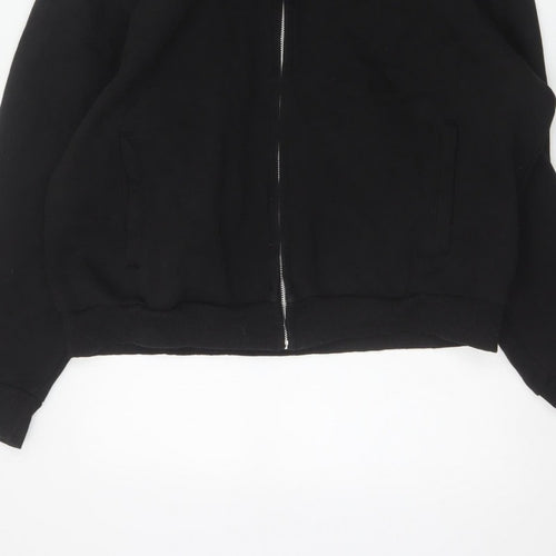 River Island Men’s Black XL Full Zip Hooded Cotton Blend Hoodie