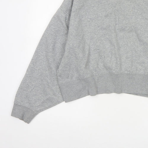 Nike Women’s Grey M Logo Crew Neck Pullover Sweatshirt Fleece