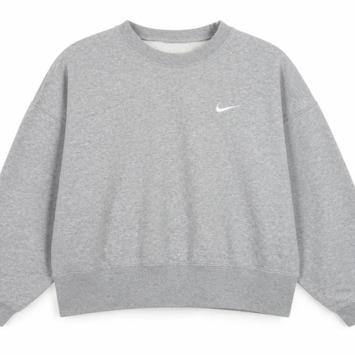 Nike Women’s Grey M Logo Crew Neck Pullover Sweatshirt Fleece