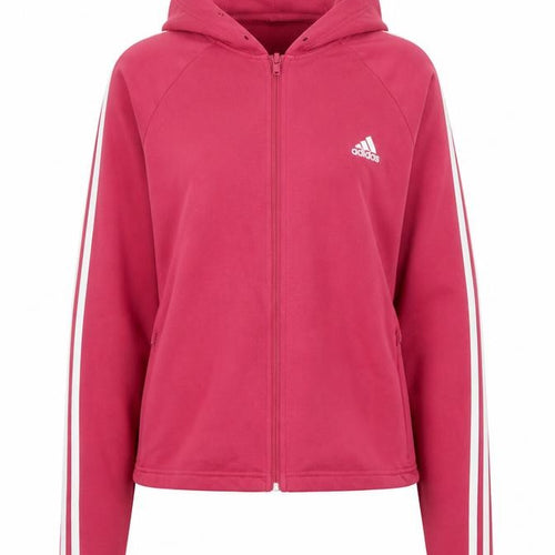 Adidas Women Pink UK 20 Full Zip Hooded Logo Hoodie
