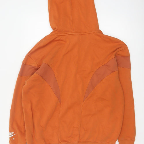 Nike Air Men’s Orange S Pullover Hoodie Logo Fleece