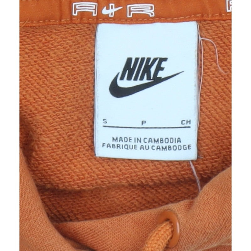 Nike Air Men’s Orange S Pullover Hoodie Logo Fleece