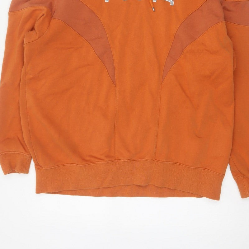 Nike Air Men’s Orange S Pullover Hoodie Logo Fleece