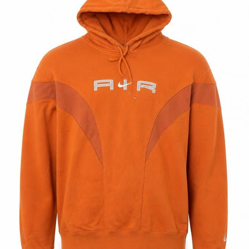 Nike Air Men’s Orange S Pullover Hoodie Logo Fleece