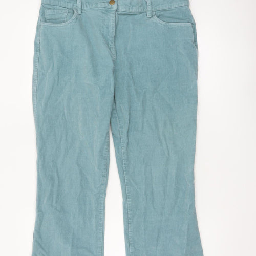 Cotton Traders Women Blue Corduroy Bootcut Trousers Size 16