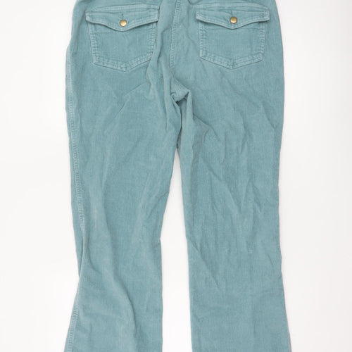 Cotton Traders Women Blue Corduroy Bootcut Trousers Size 16
