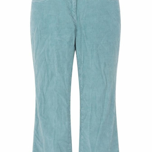 Cotton Traders Women Blue Corduroy Bootcut Trousers Size 16