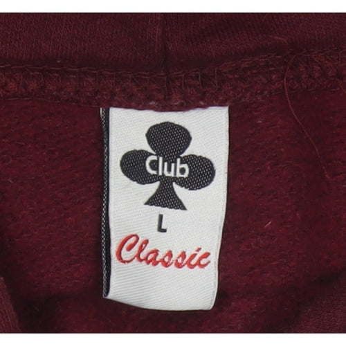 Club Classic Men's Red L Pullover Hoodie Hawkins Middle School 80s Graphic