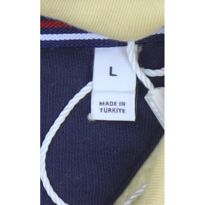 GANT Men’s Yellow L Pullover Hoodie Logo Drawstring Cotton Blend